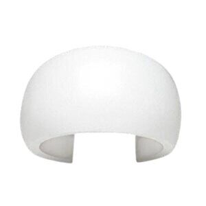 Minimalist Avant Garde White Curvy Mango Wood Structural Cuff Bracelet Thailand